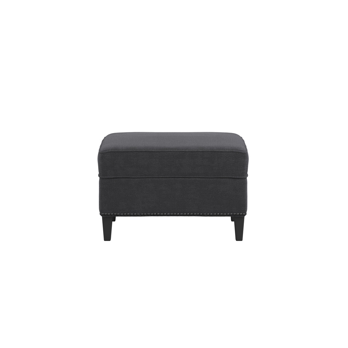 Atticus Anthracite Black Fabric Footstool